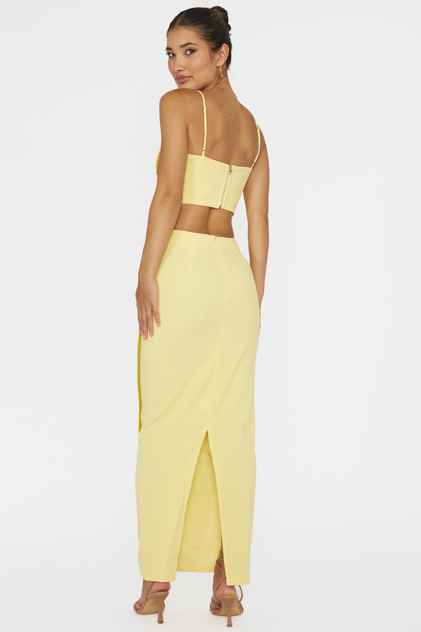 Ferrera Piping Trim Maxi Skirt Yellow by Selfie Leslie Australia