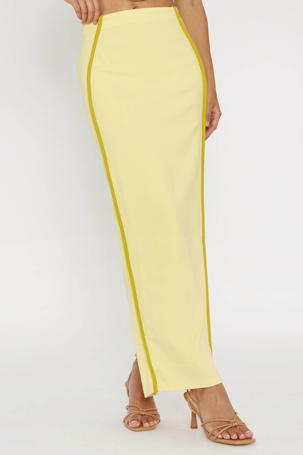 Ferrera Piping Trim Maxi Skirt Yellow by Selfie Leslie Australia