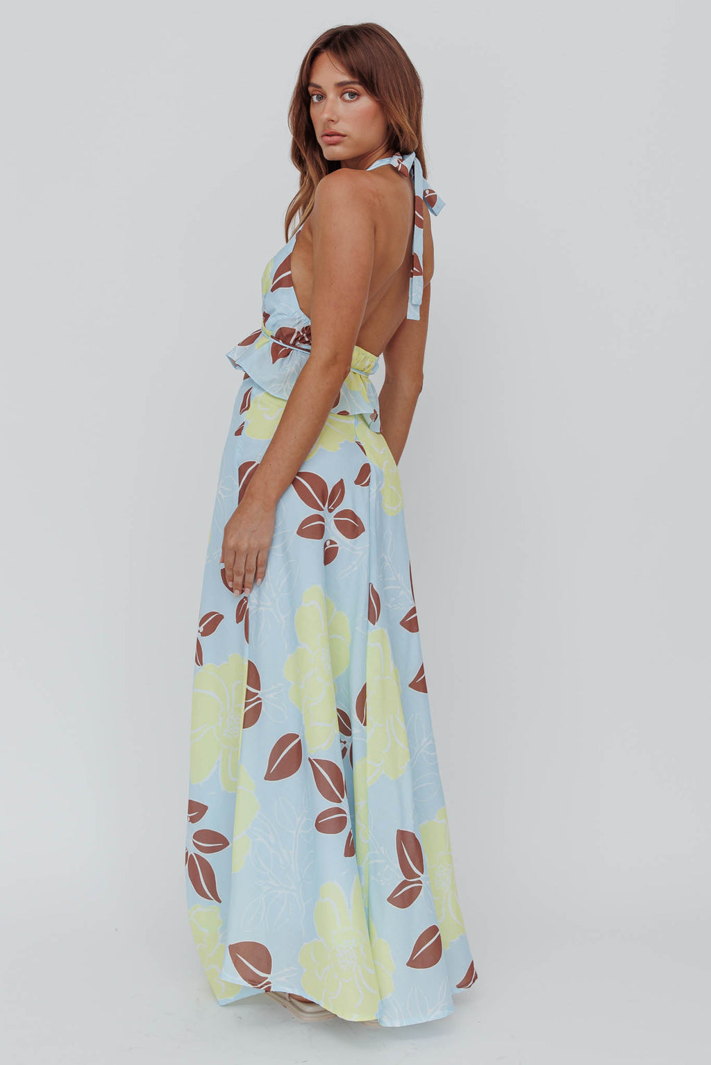 Kika Maxi Skirt Floral Blue by Selfie Leslie Australia