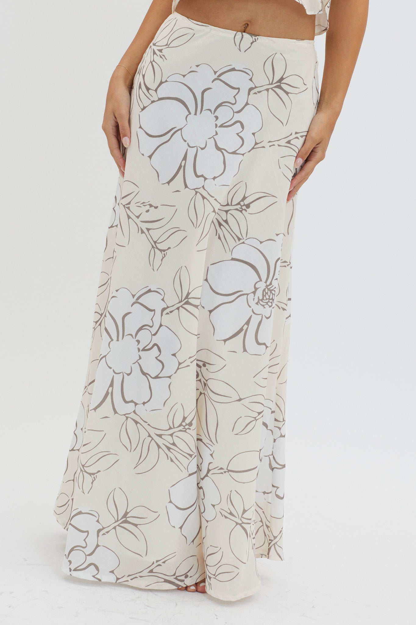 Kika Maxi Skirt Floral Cream by Selfie Leslie Australia