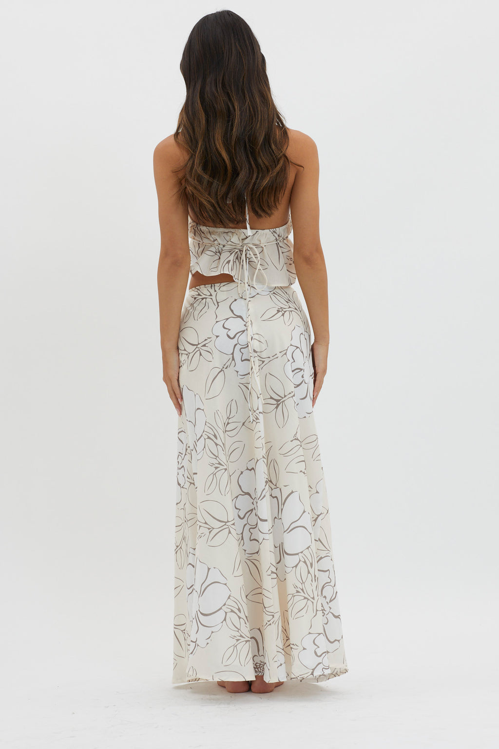 Kika Maxi Skirt Floral Cream by Selfie Leslie Australia