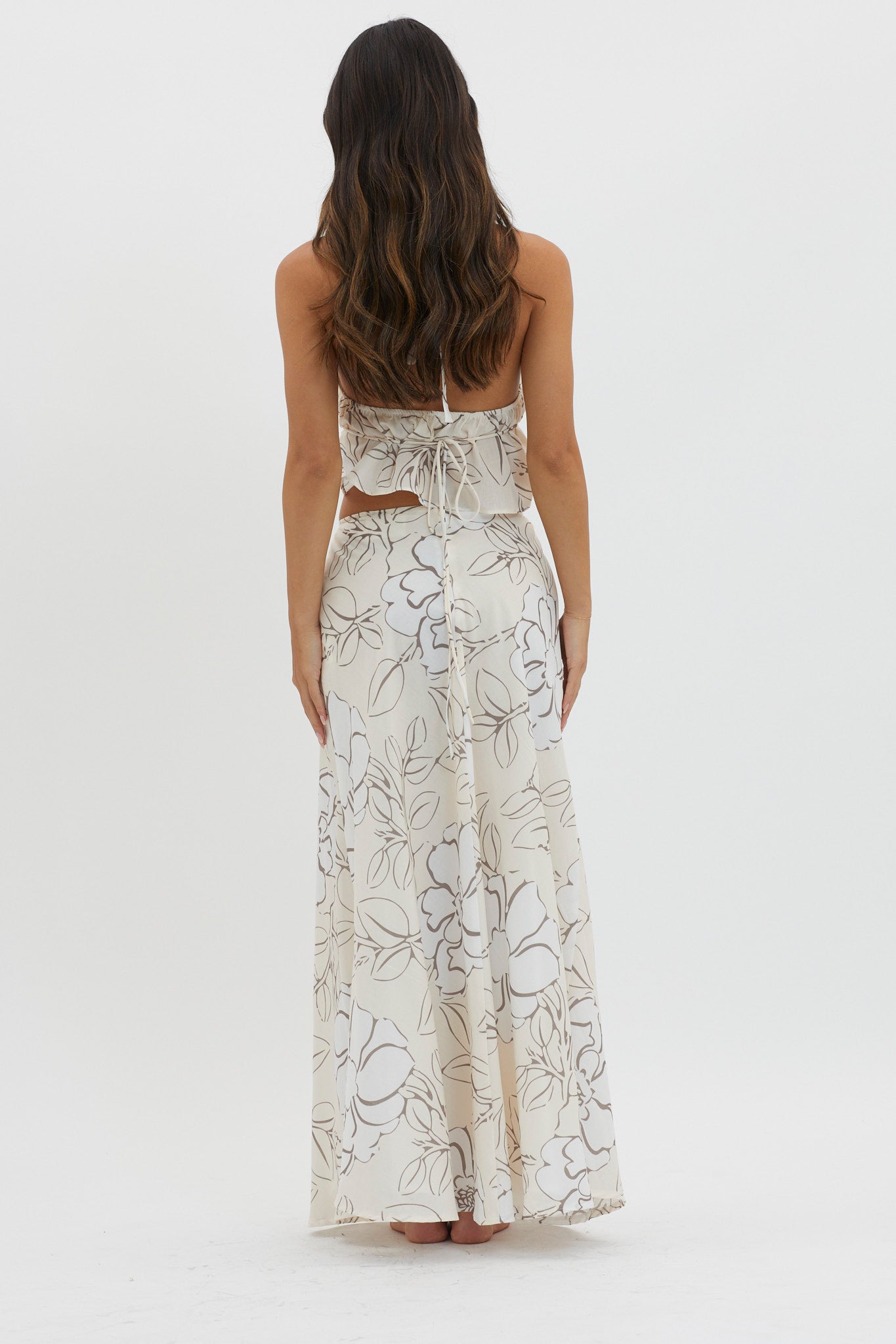 Kika Maxi Skirt Floral Cream by Selfie Leslie Australia