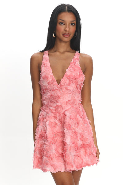 Lavalle Criss-Cross Embellished Mini Dress Pink | Selfie Leslie