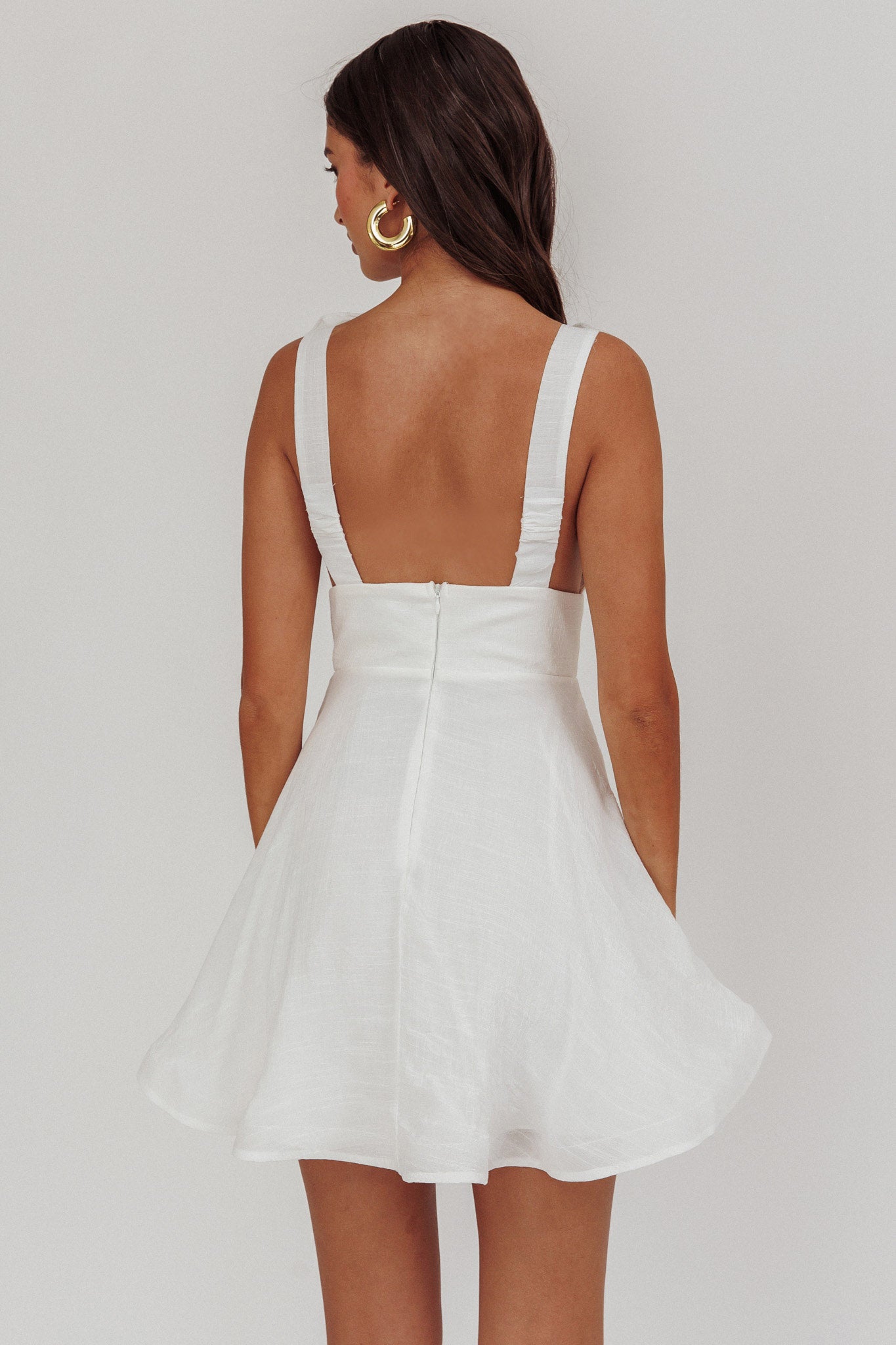Kalinda Detachable Rose Mini Dress White by Selfie Leslie Australia