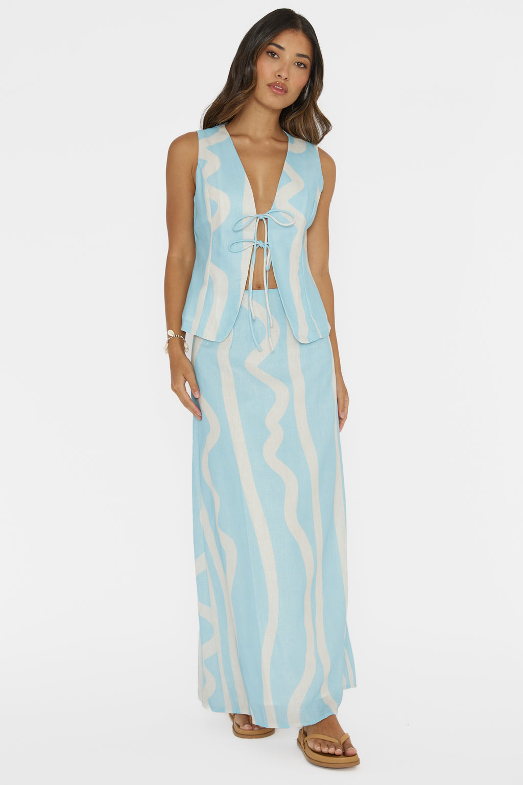 Meet Me There Maxi Skirt Abstract Blue by Selfie Leslie Australia