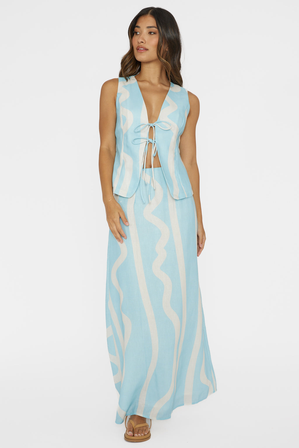 Meet Me There Maxi Skirt Abstract Blue by Selfie Leslie Australia
