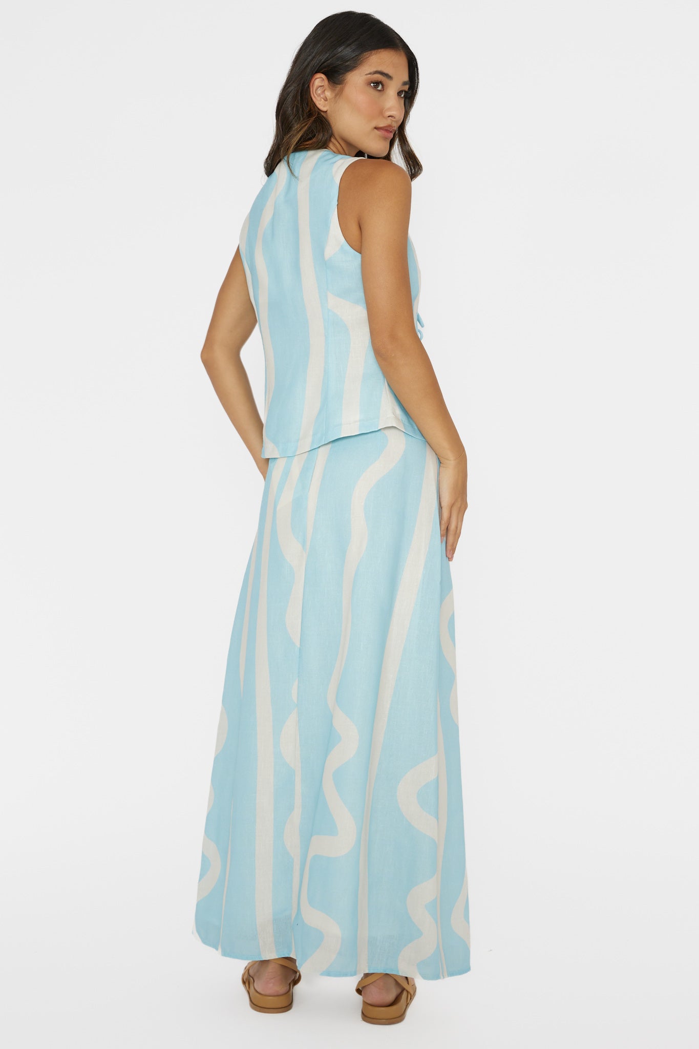 Meet Me There Maxi Skirt Abstract Blue by Selfie Leslie Australia