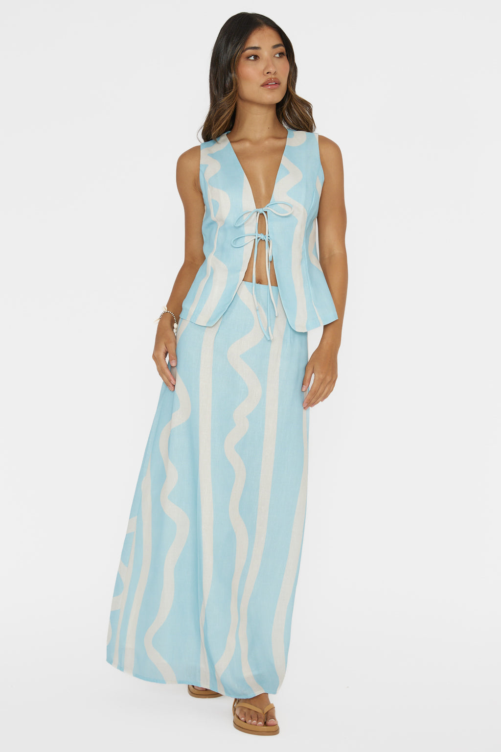 Meet Me There Maxi Skirt Abstract Blue by Selfie Leslie Australia