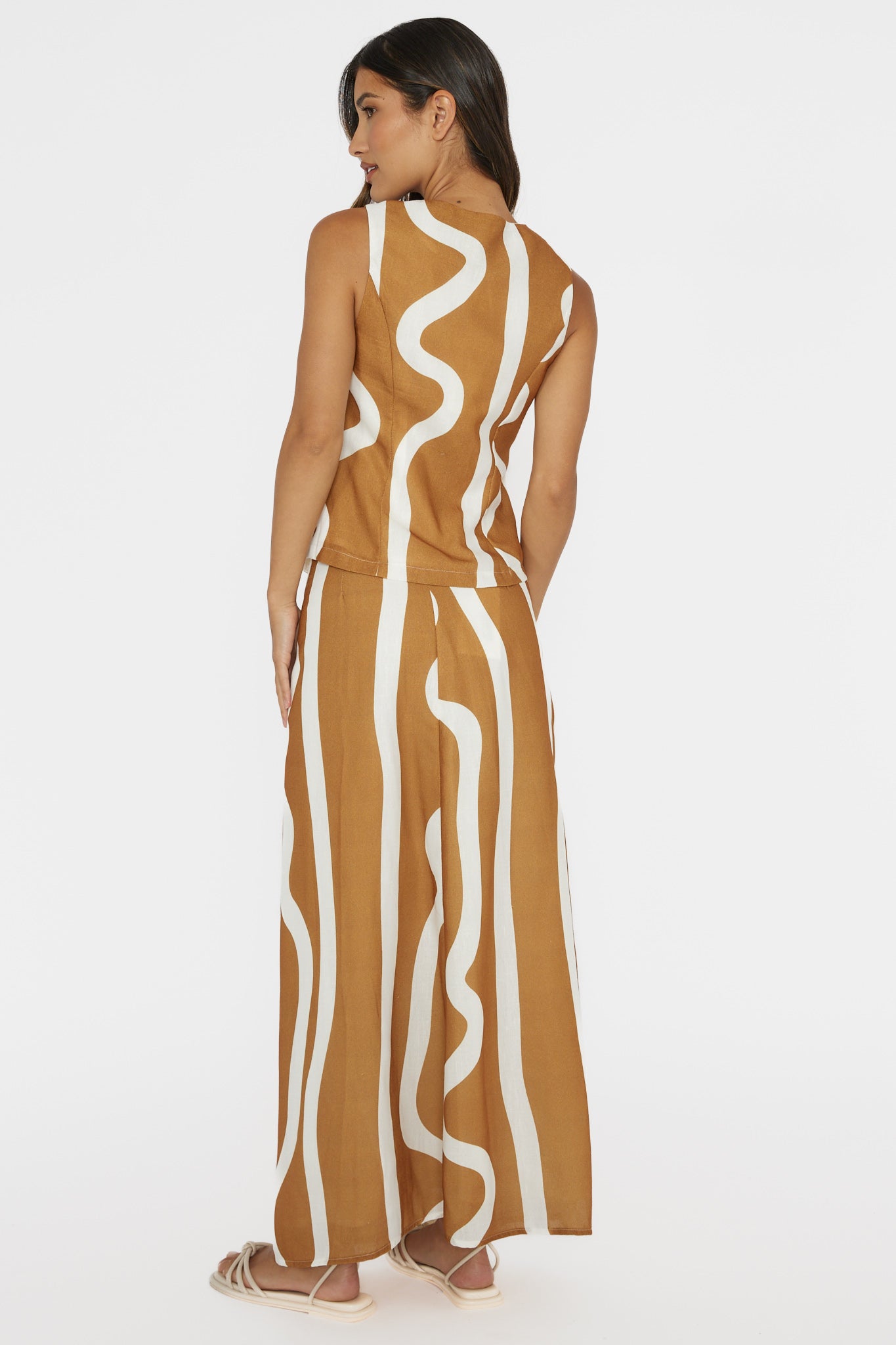 Meet Me There Maxi Skirt Abstract Tan by Selfie Leslie Australia