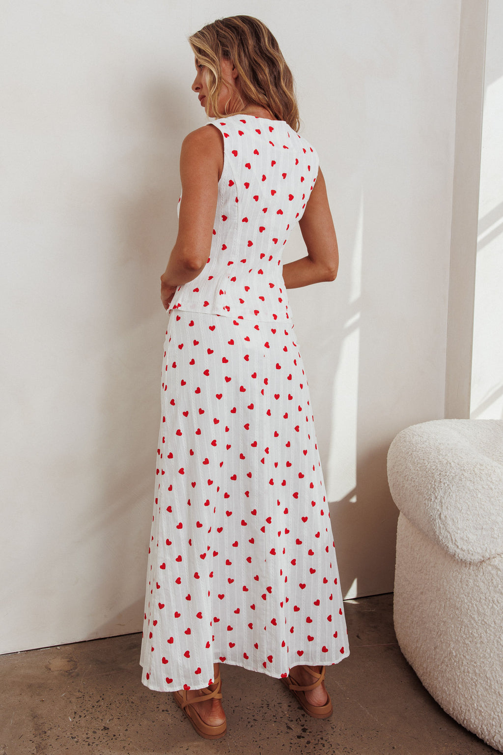 Meet Me There Maxi Skirt Hearts White by Selfie Leslie Australia