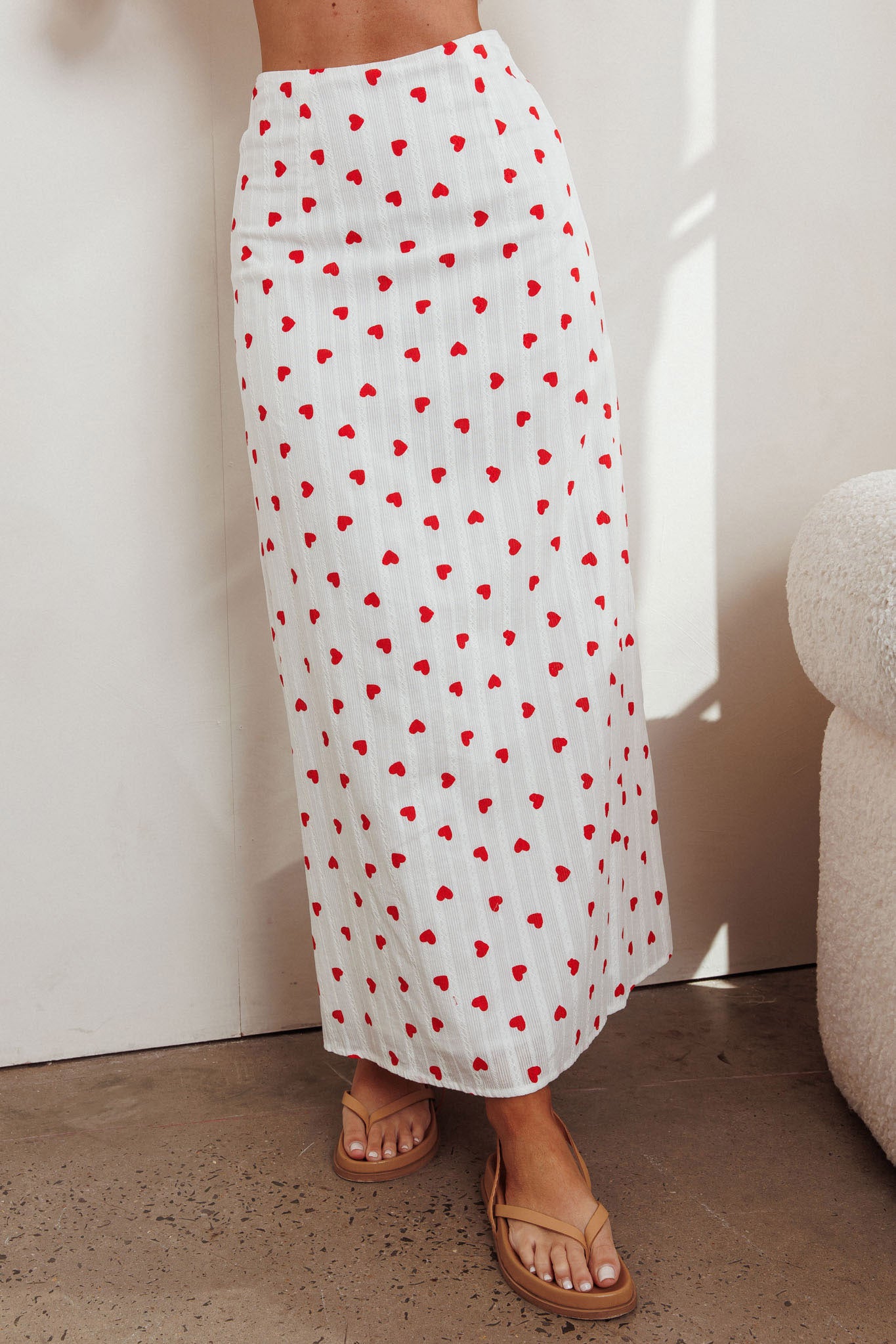 Meet Me There Maxi Skirt Hearts White by Selfie Leslie Australia