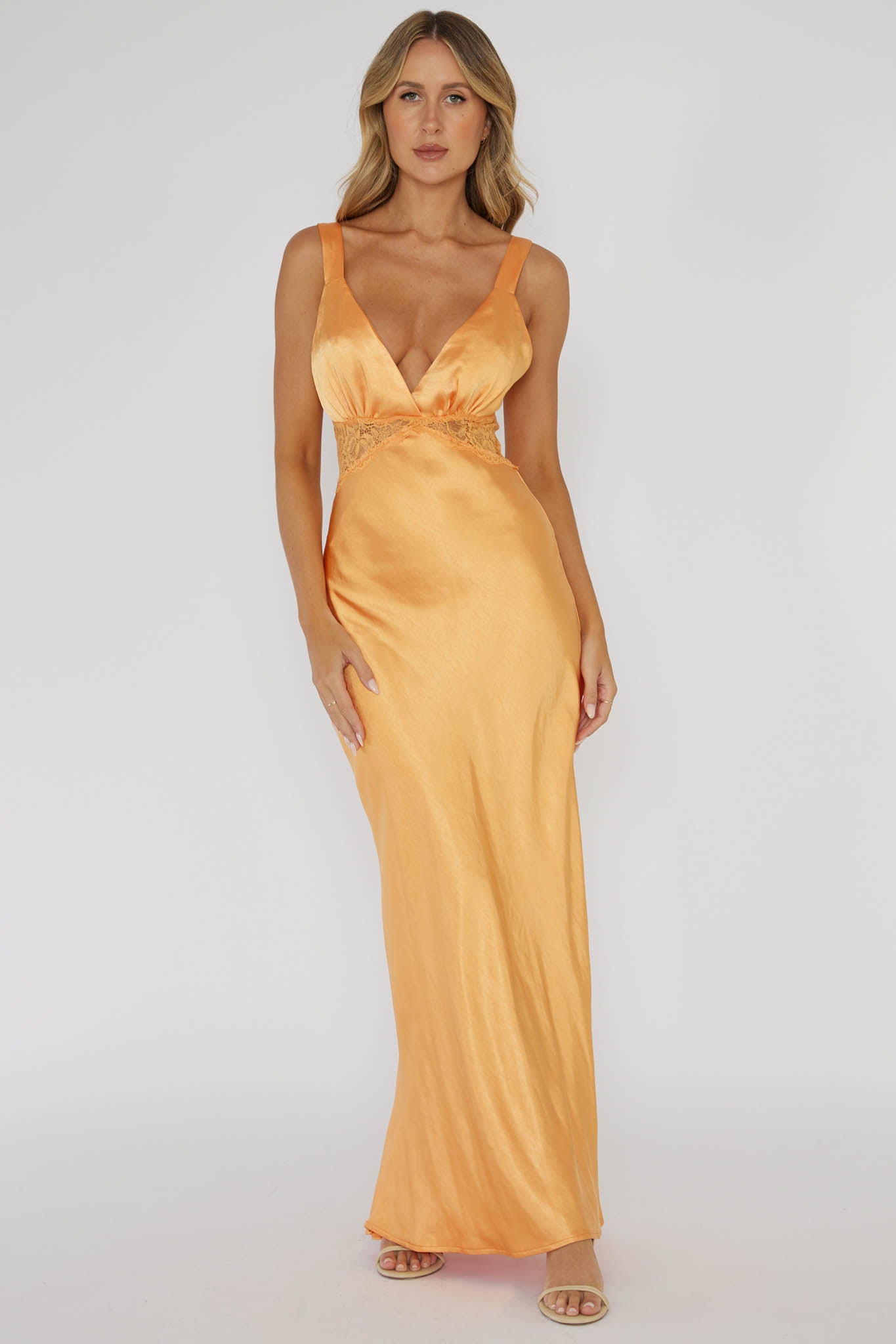 One Heart Lace Insert Maxi Dress Mango by Selfie Leslie Australia