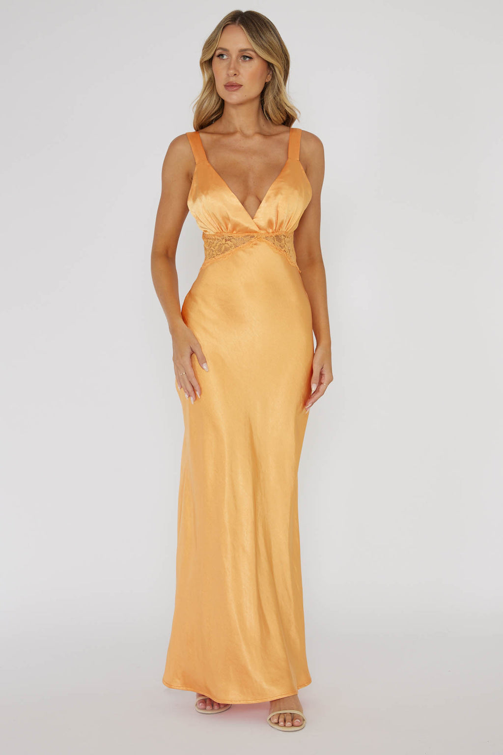 One Heart Lace Insert Maxi Dress Mango by Selfie Leslie Australia