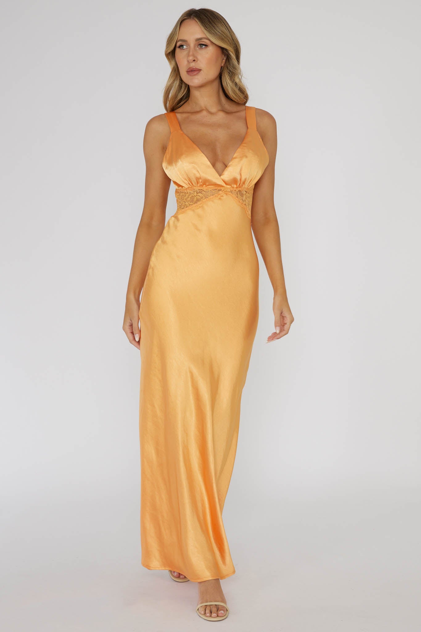 One Heart Lace Insert Maxi Dress Mango by Selfie Leslie Australia