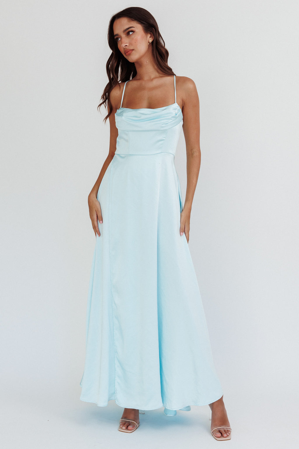 Inner Light Gathered Bust Split Midi Dress Mint by Selfie Leslie Australia
