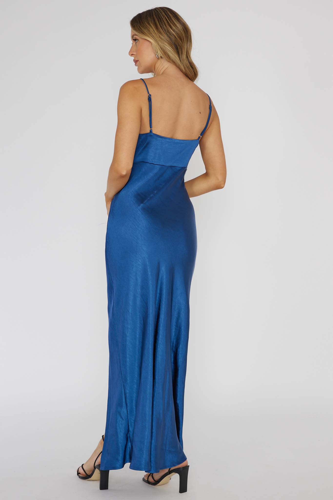Marlie Side Pleat Maxi Dress Navy by Selfie Leslie Australia
