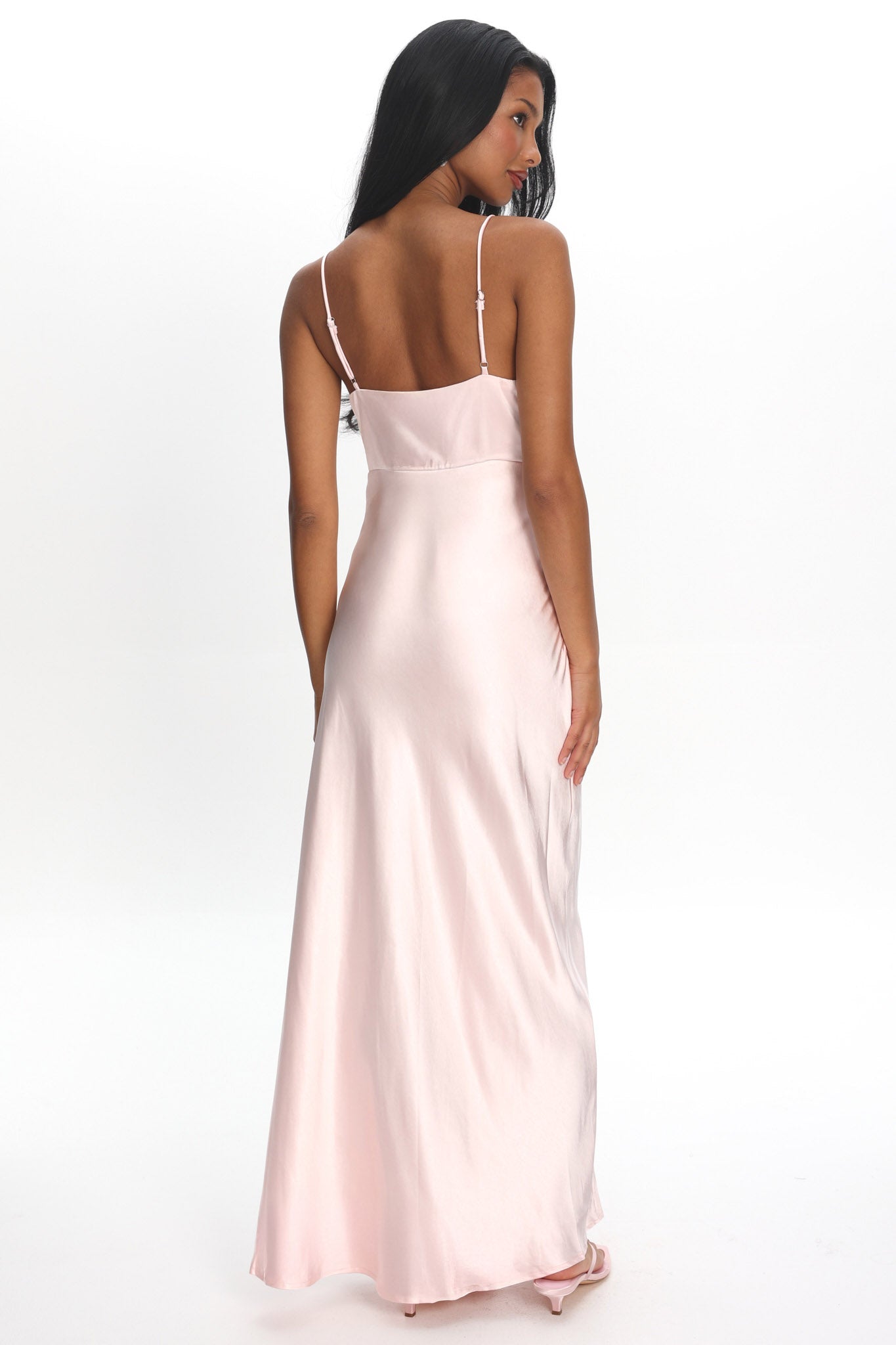 Marlie Side Pleat Maxi Dress Blush by Selfie Leslie Australia