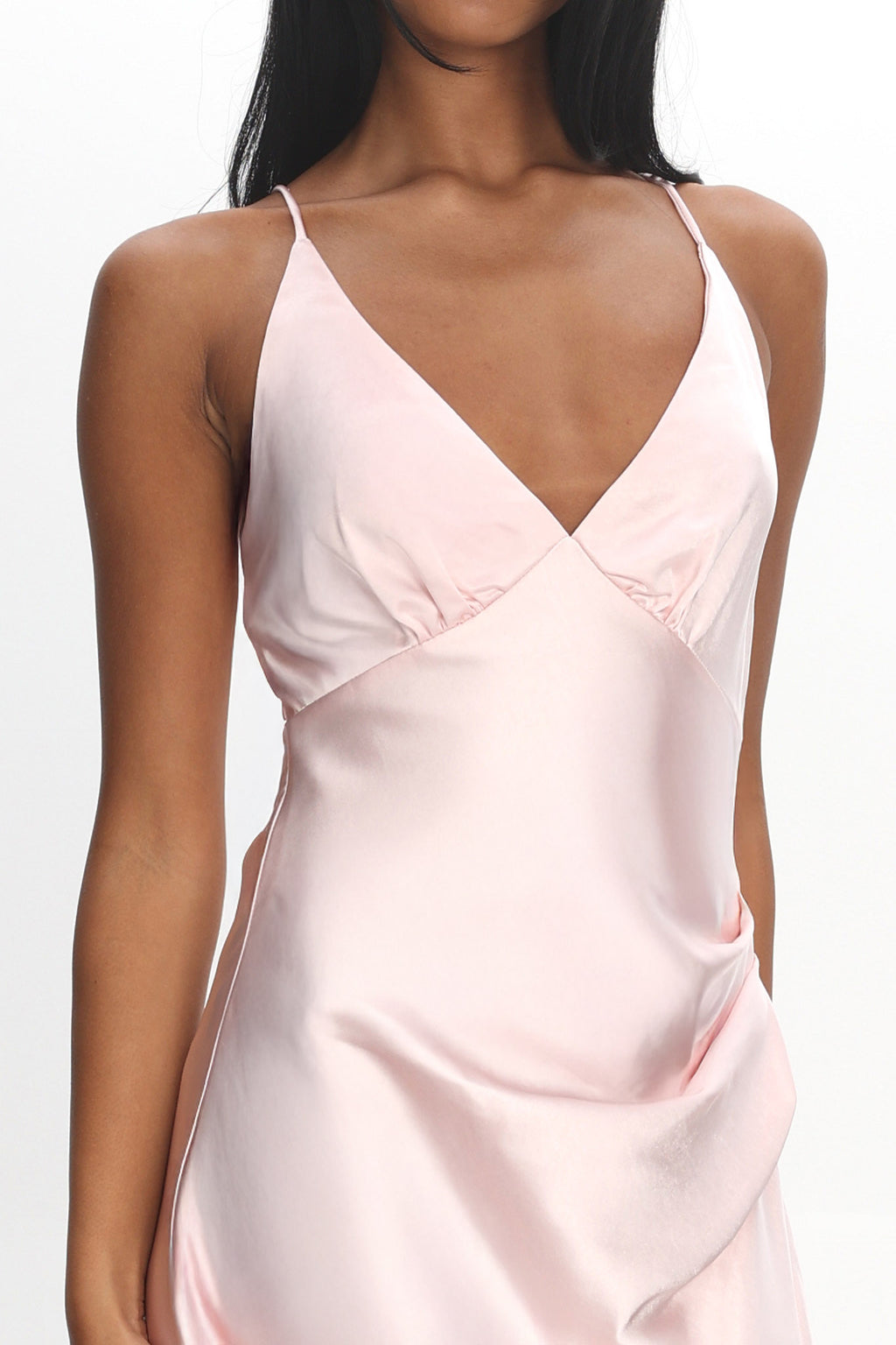 Marlie Side Pleat Maxi Dress Blush by Selfie Leslie Australia