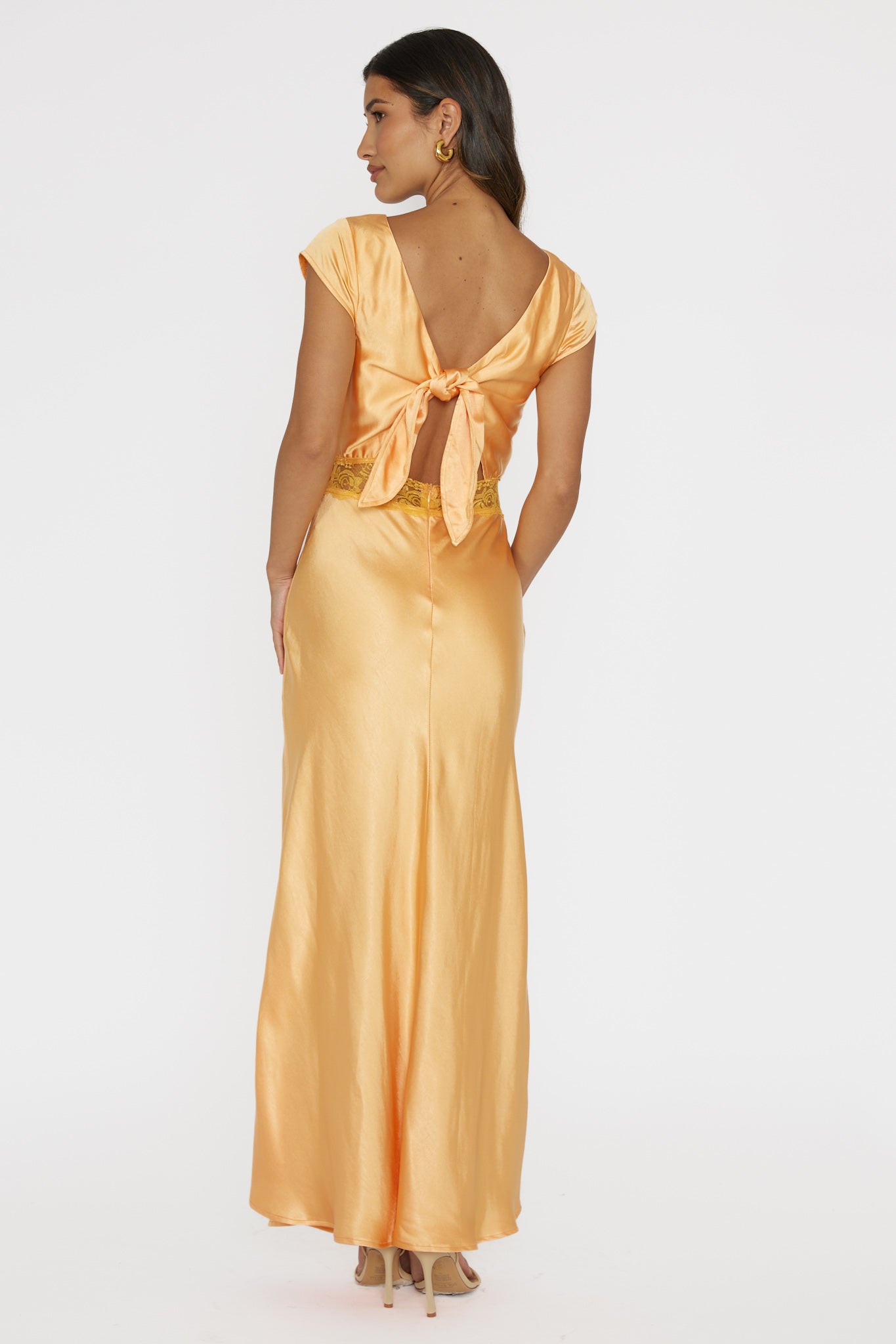 Taken Heart Lace Trim Tied Back Dress Mango by Selfie Leslie Australia