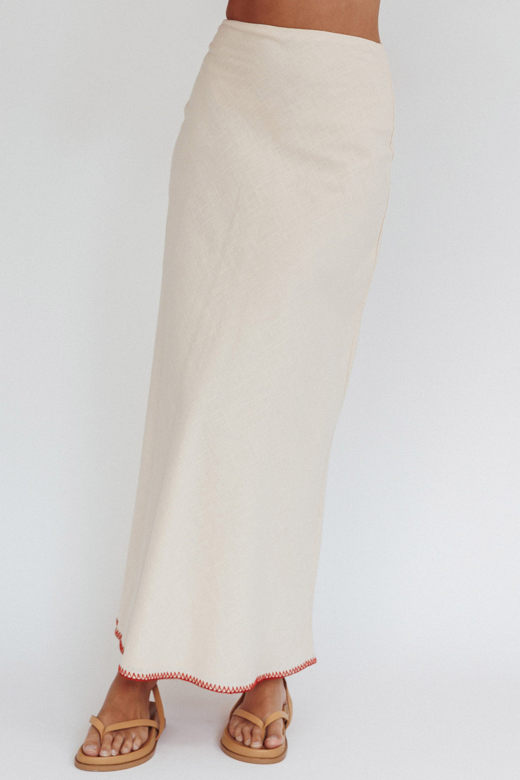 Dose Of Sunshine Blanket Stitch Skirt Beige by Selfie Leslie Australia