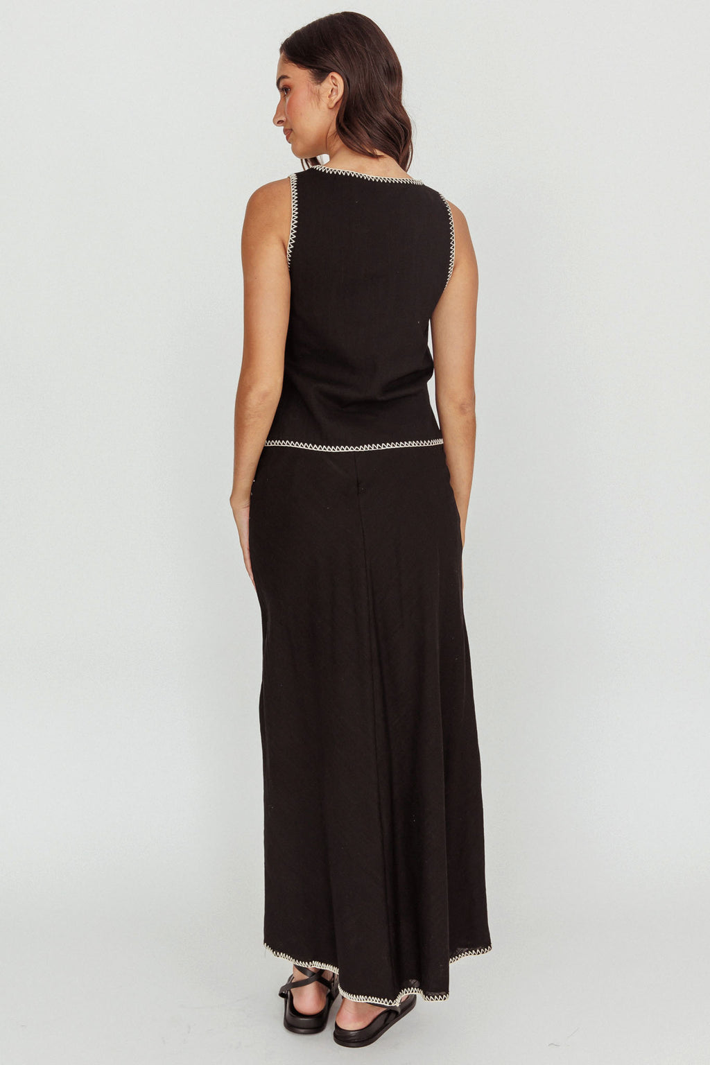 Dose Of Sunshine Blanket Stitch Skirt Black by Selfie Leslie Australia