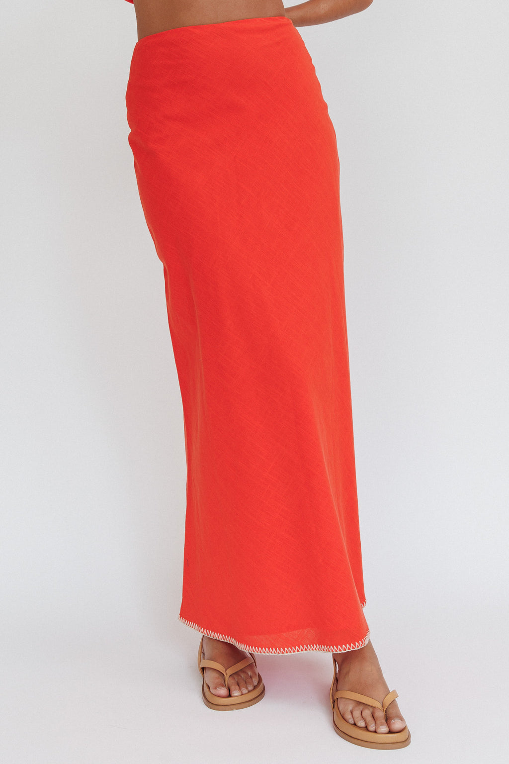 Dose Of Sunshine Blanket Stitch Skirt Orange by Selfie Leslie Australia