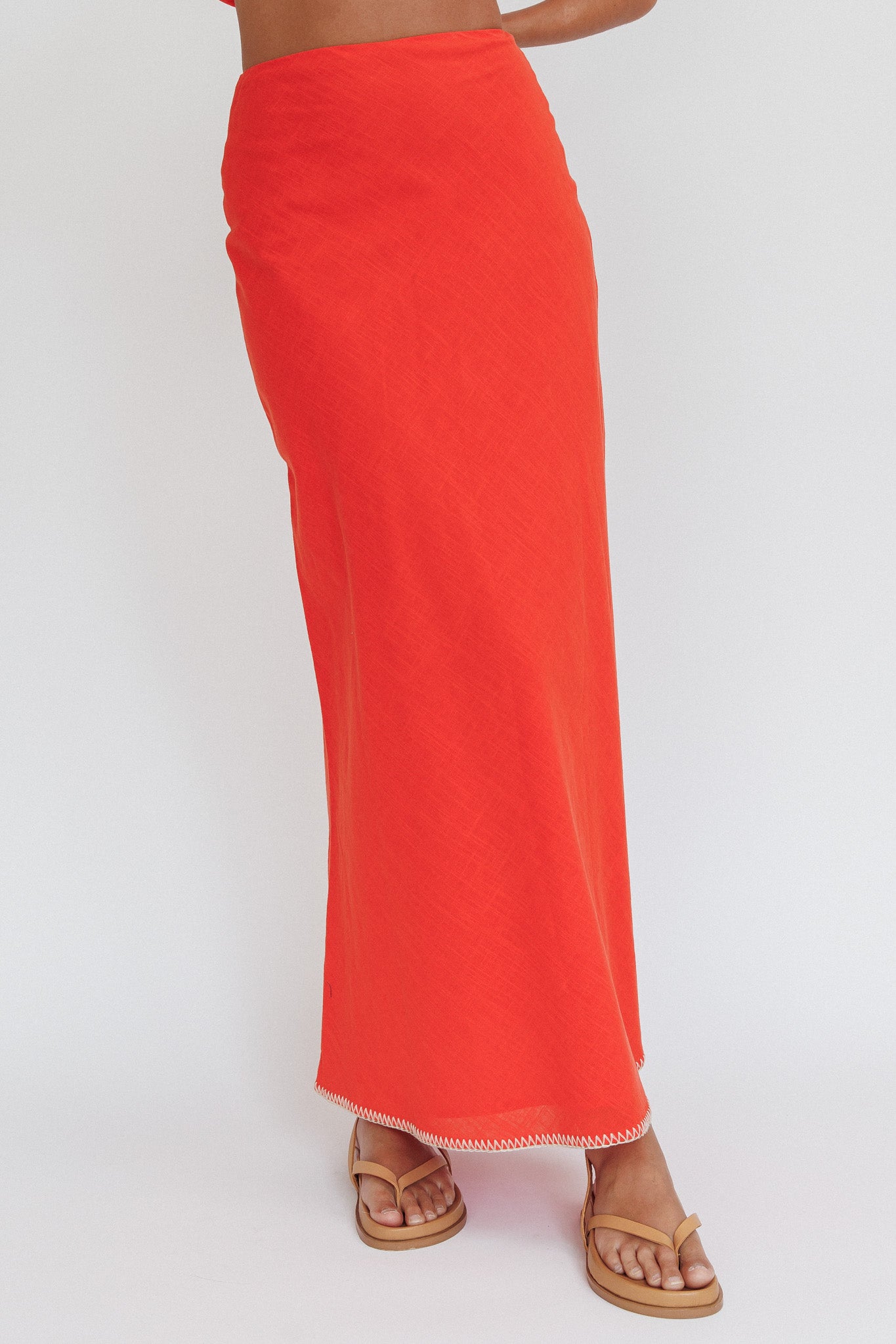 Dose Of Sunshine Blanket Stitch Skirt Orange by Selfie Leslie Australia