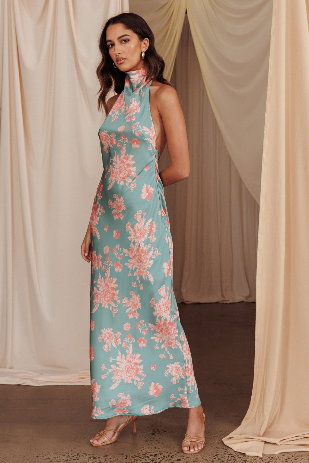 Sweetest Sundays Halterneck Open Back Dress Mint by Selfie Leslie Australia