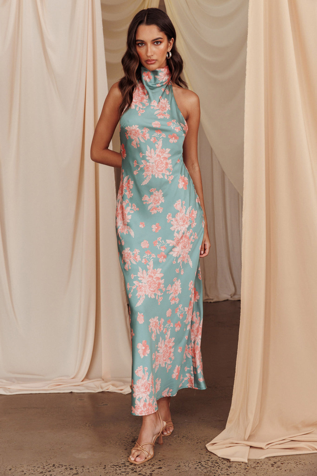 Sweetest Sundays Halterneck Open Back Dress Mint by Selfie Leslie Australia