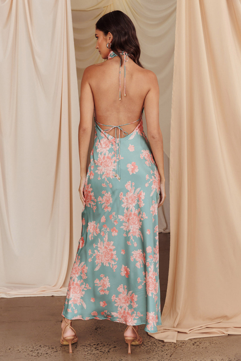 Sweetest Sundays Halterneck Open Back Dress Mint by Selfie Leslie Australia