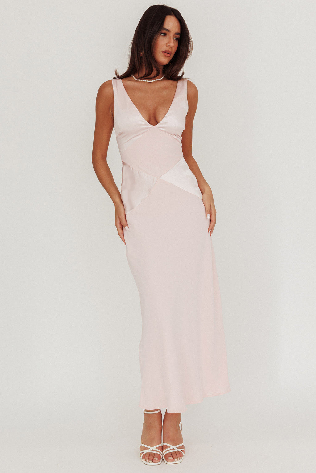 Soul Fire V-Neck Maxi Dress Blush by Selfie Leslie Australia