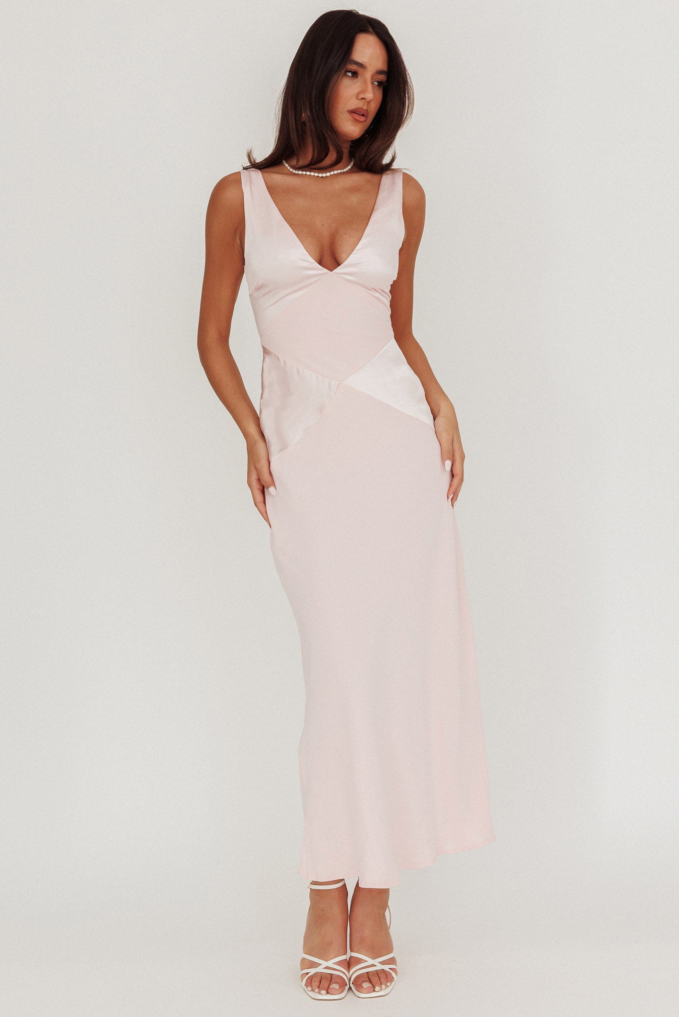 Soul Fire V-Neck Maxi Dress Blush by Selfie Leslie Australia
