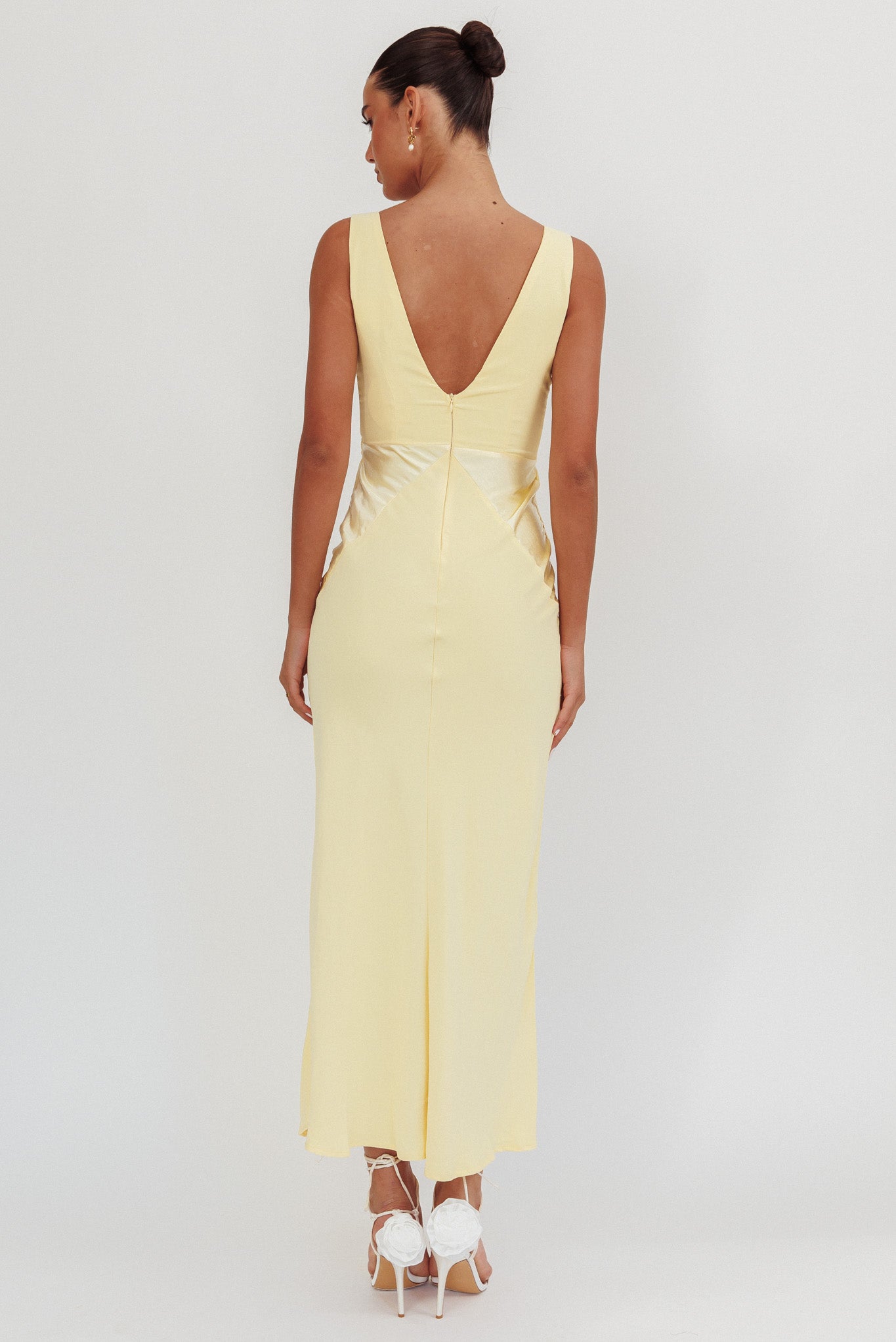 Soul Fire V-Neck Maxi Dress Butter by Selfie Leslie Australia