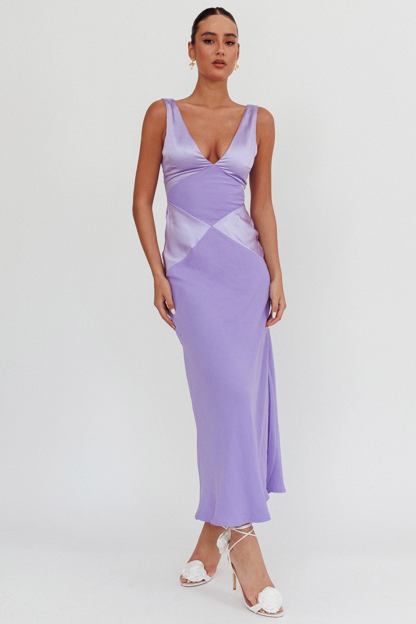 Soul Fire V-Neck Maxi Dress Lilac by Selfie Leslie Australia