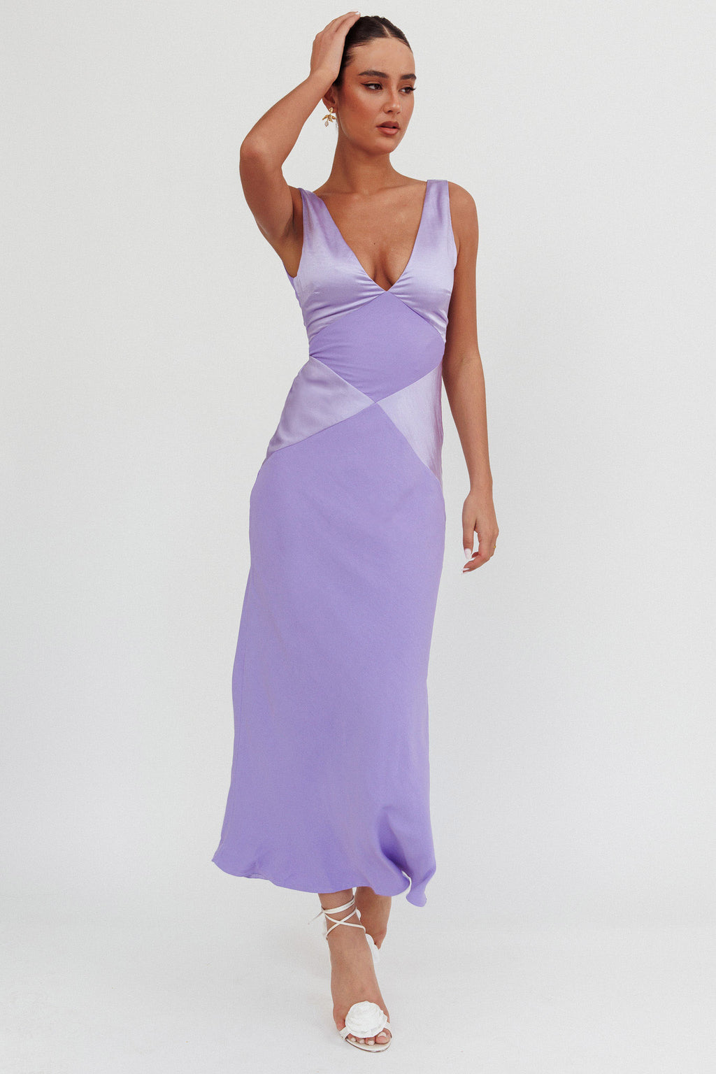 Soul Fire V-Neck Maxi Dress Lilac by Selfie Leslie Australia