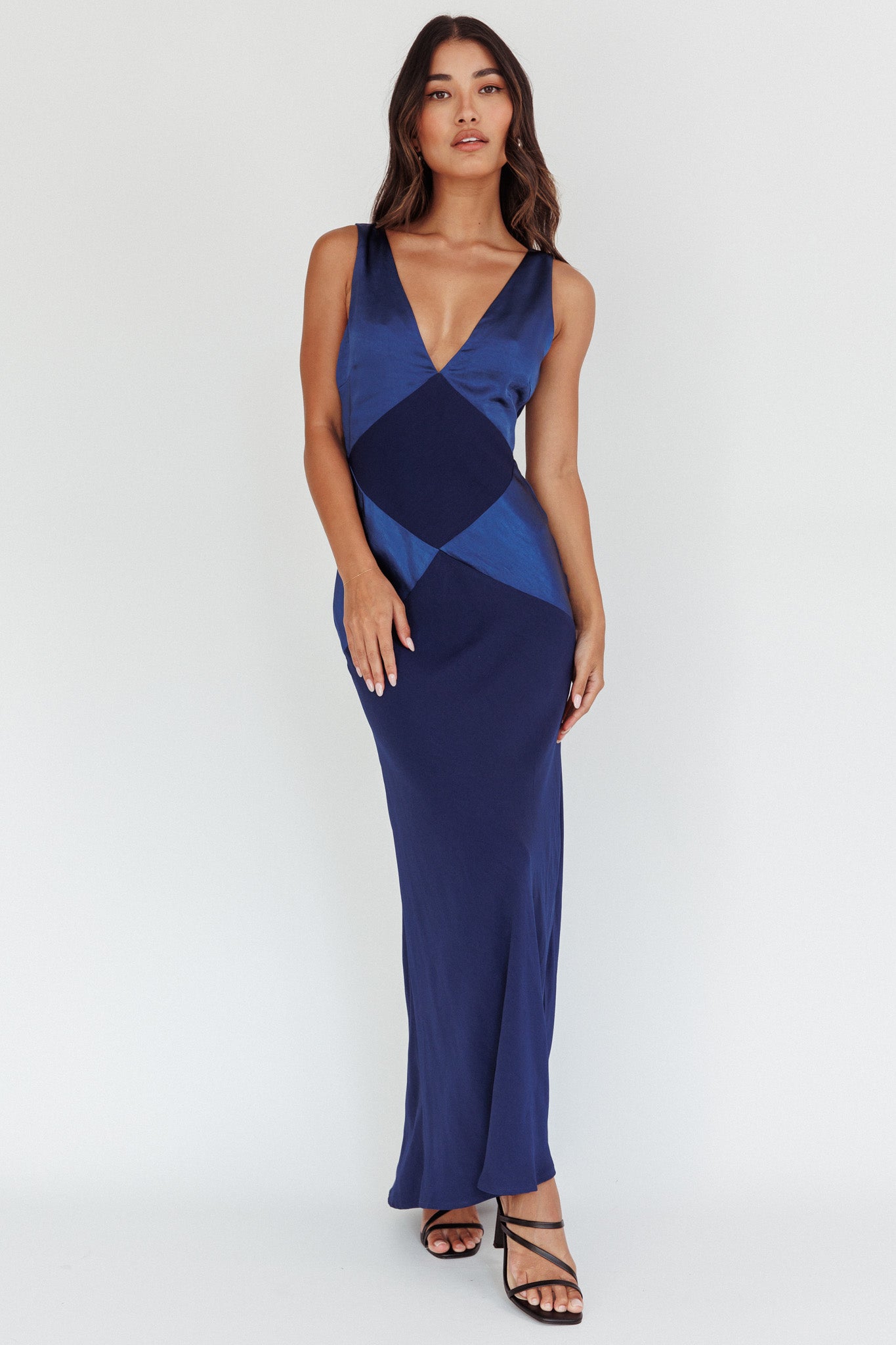 Soul Fire V-Neck Maxi Dress Navy by Selfie Leslie Australia