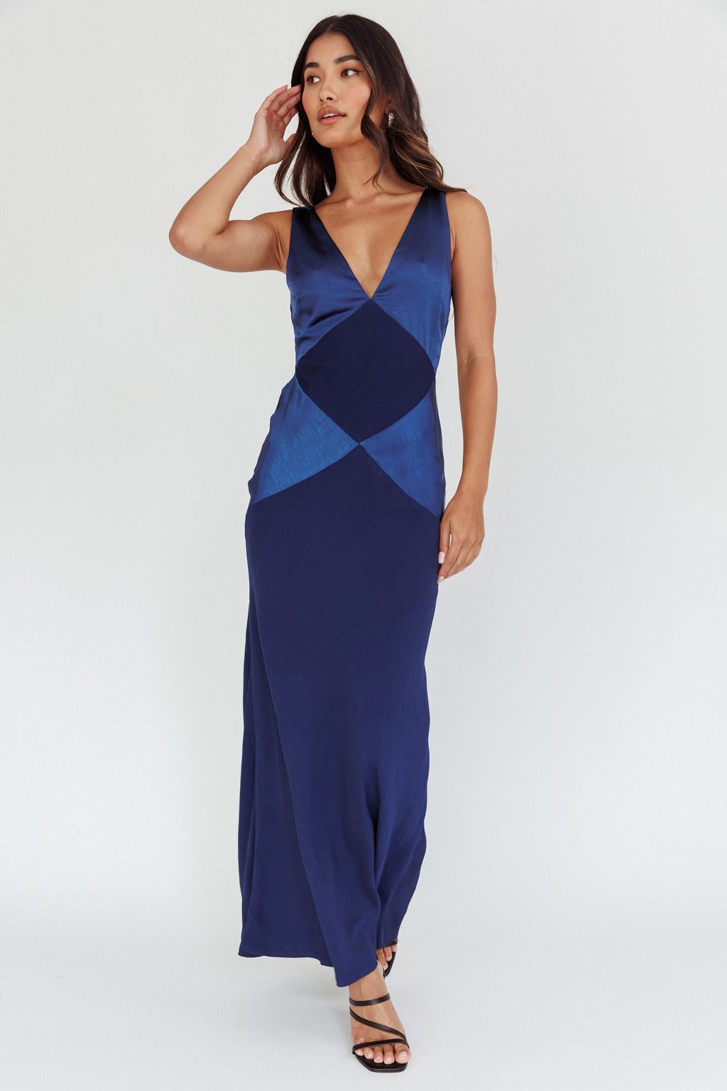 Soul Fire V-Neck Maxi Dress Navy by Selfie Leslie Australia