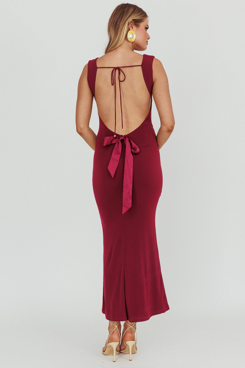 Annabel Bodycon Maxi Dress Wine by Selfie Leslie Australia