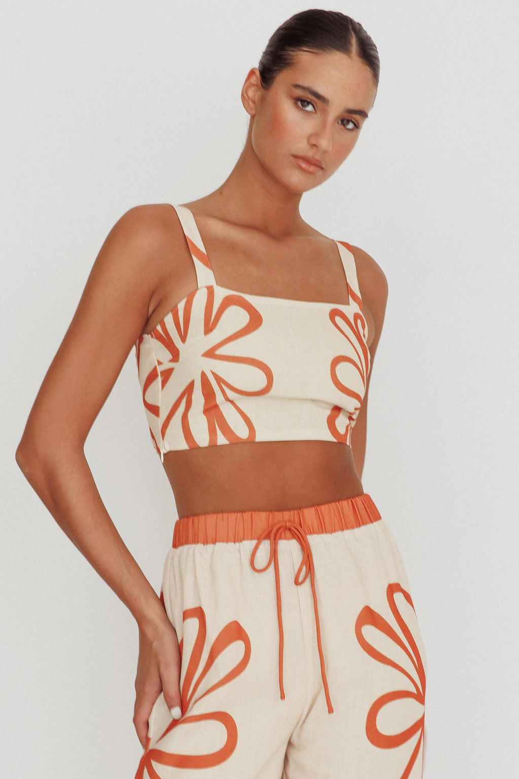 Briar Square Neck Cropped Top Rust Beige by Selfie Leslie Australia