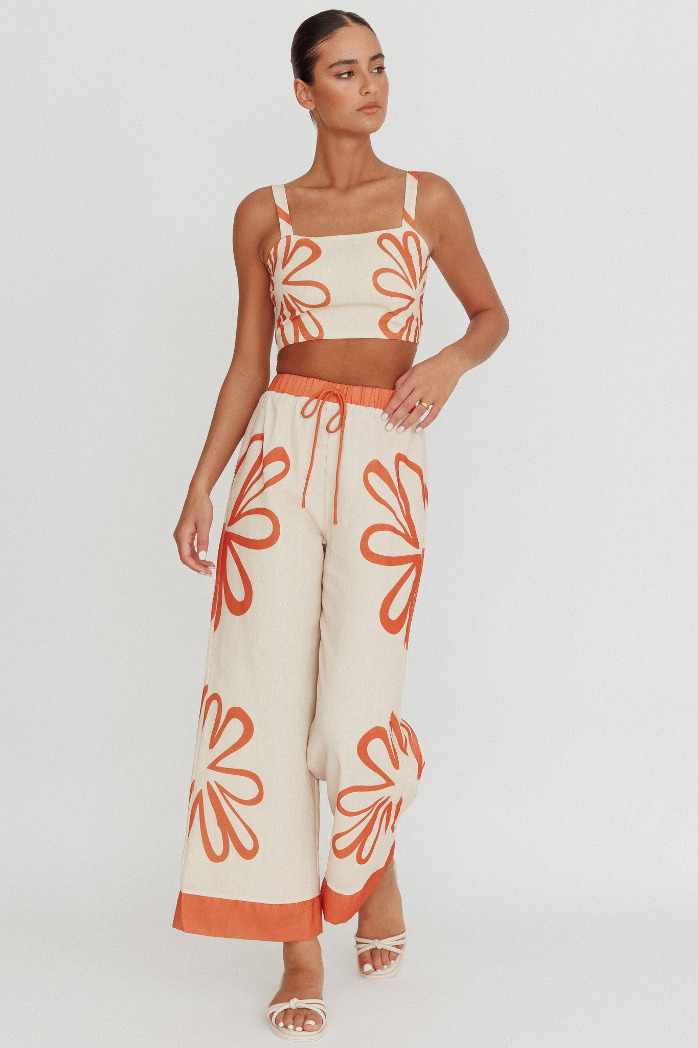 Briar Square Neck Cropped Top Rust Beige by Selfie Leslie Australia