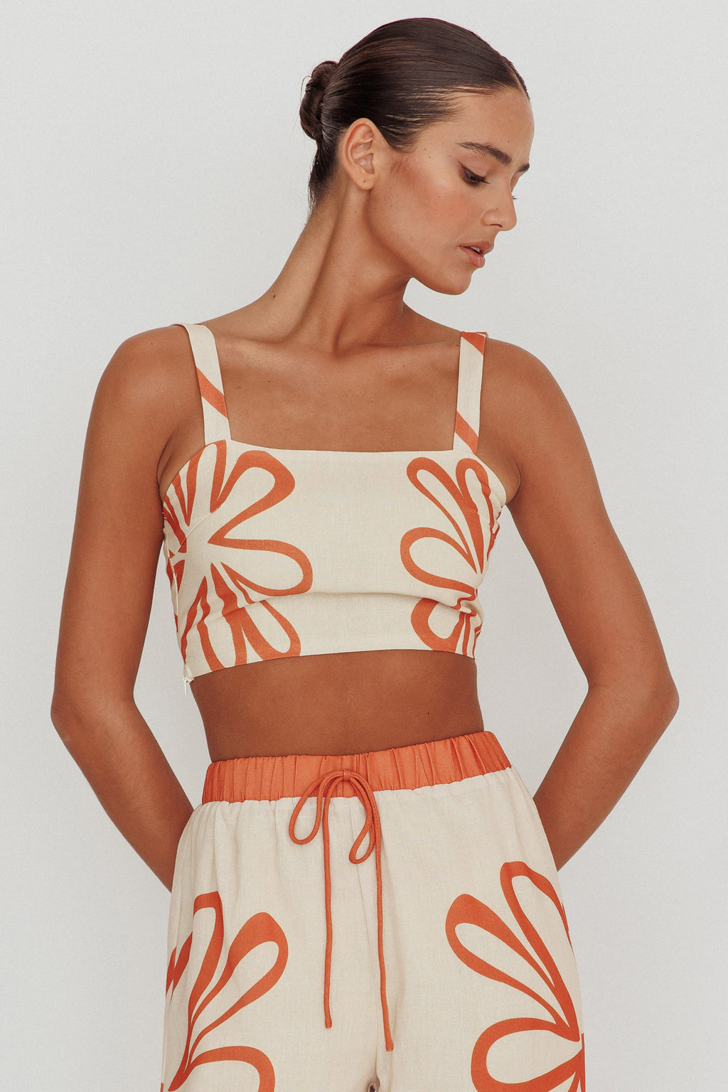 Briar Square Neck Cropped Top Rust Beige by Selfie Leslie Australia