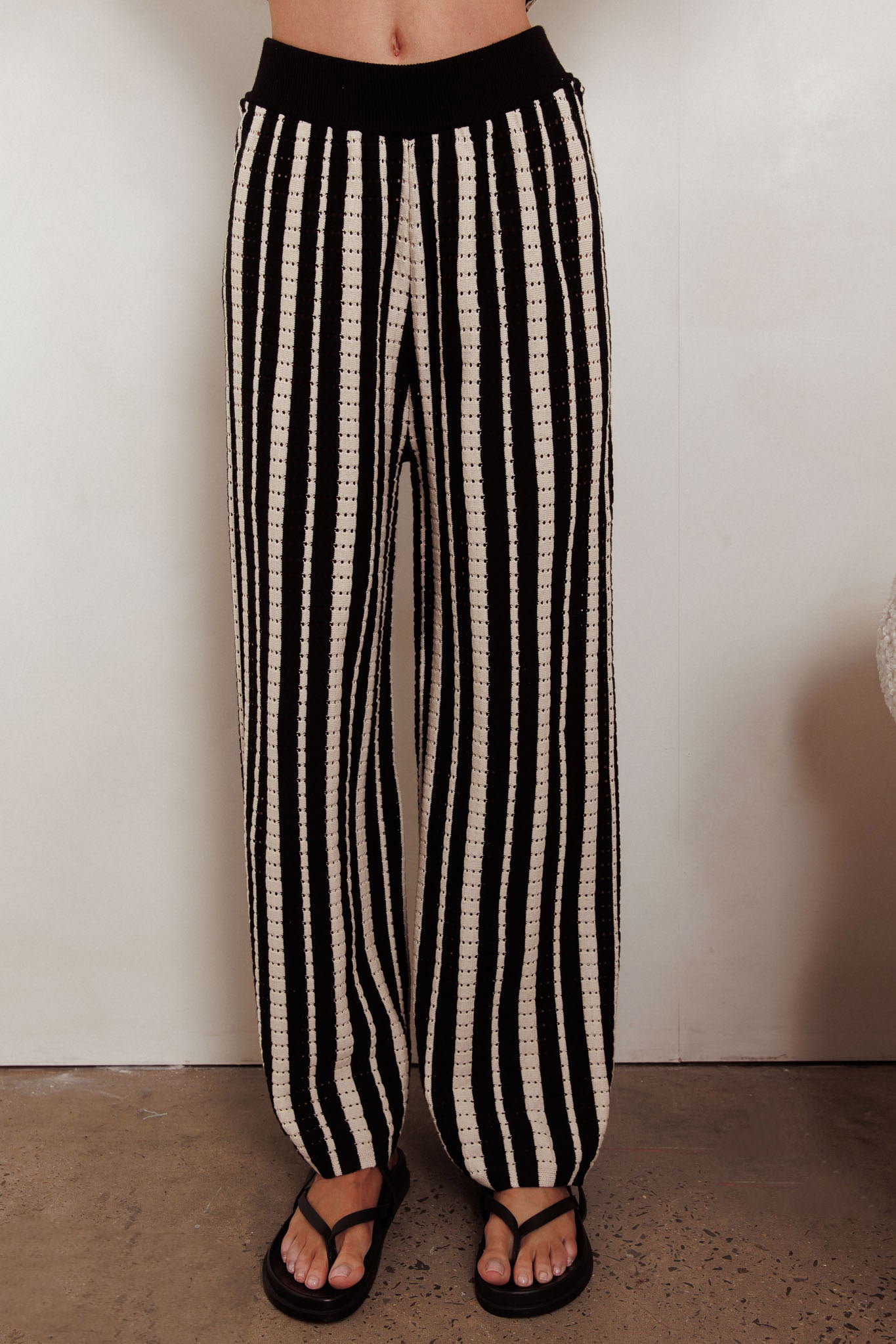 Influence Knit Straight Leg Pants Black by Selfie Leslie Australia