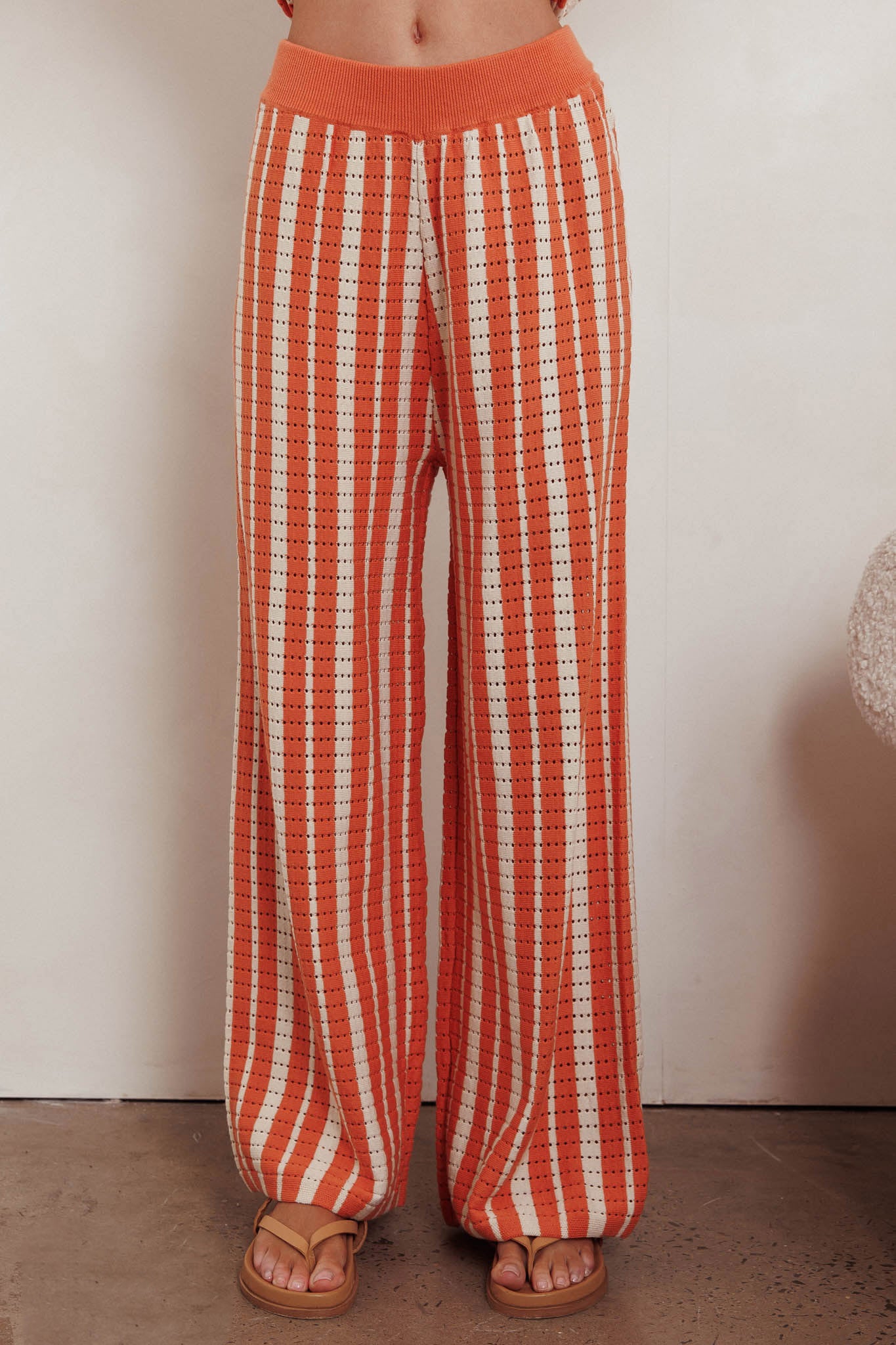 Influence Knit Straight Leg Pants Orange by Selfie Leslie Australia