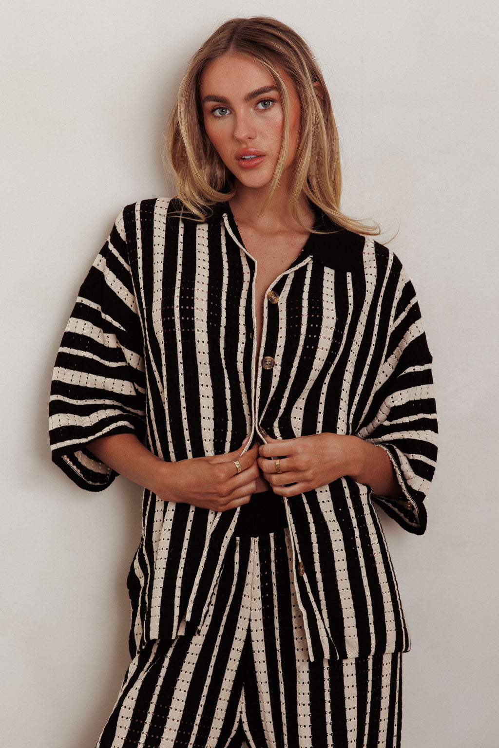 Influence Knit Relaxed Shirt Black by Selfie Leslie Australia