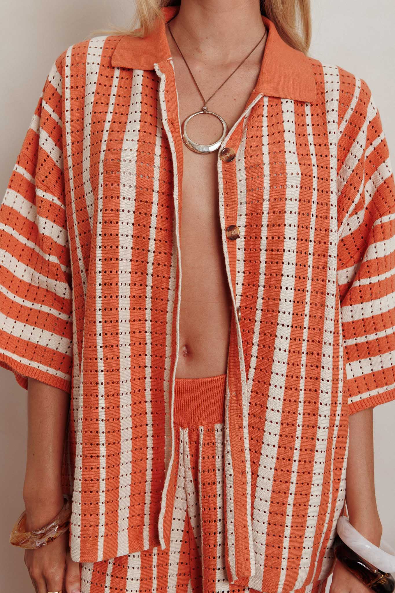 Influence Knit Relaxed Shirt Orange by Selfie Leslie Australia