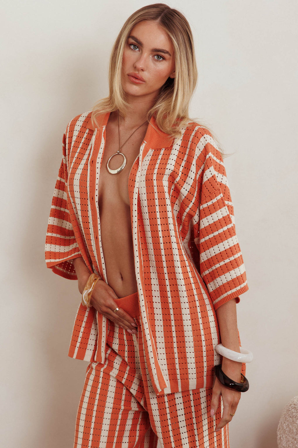 Influence Knit Relaxed Shirt Orange by Selfie Leslie Australia