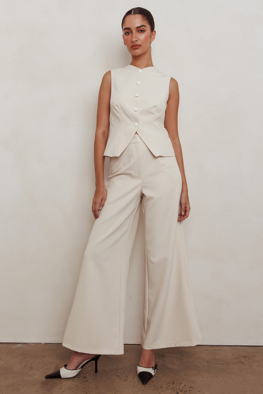 Consideration Wide Leg Pant Beige by Selfie Leslie Australia
