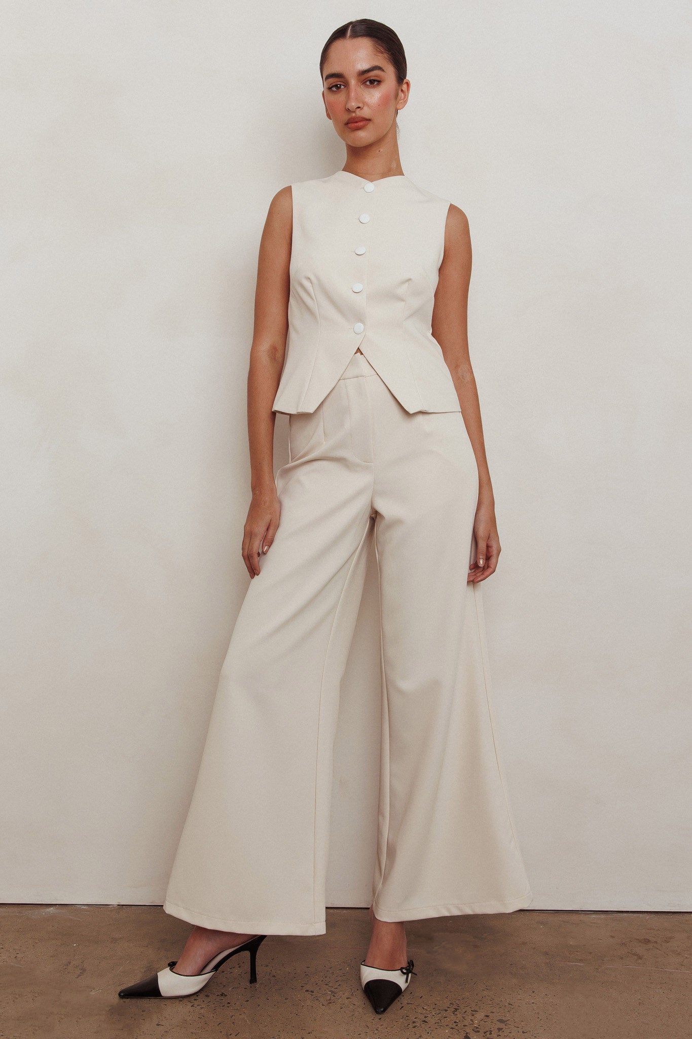 Consideration Wide Leg Pant Beige by Selfie Leslie Australia