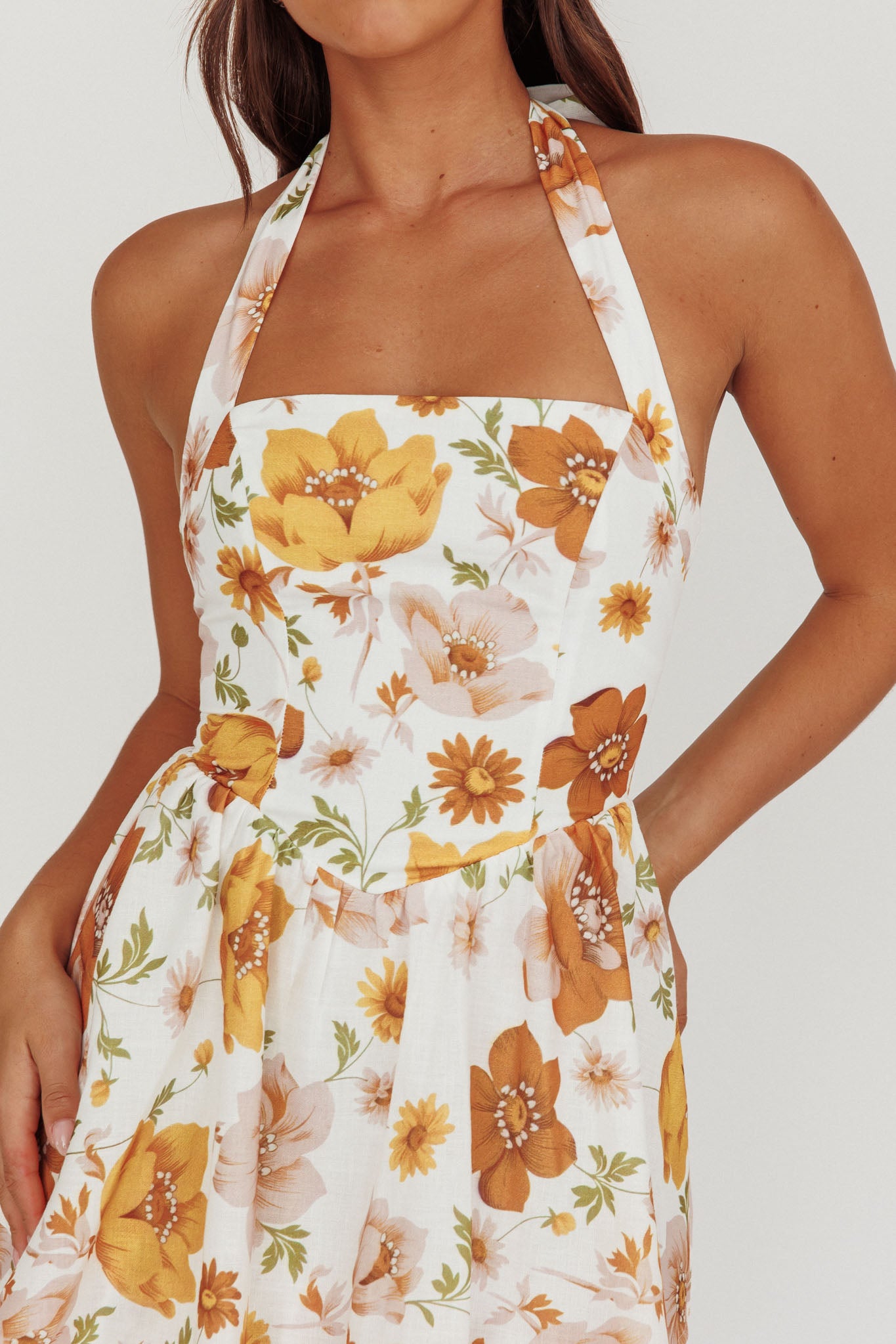Shaya Tiered Ruffle Maxi Dress Floral Yellow by Selfie Leslie Australia