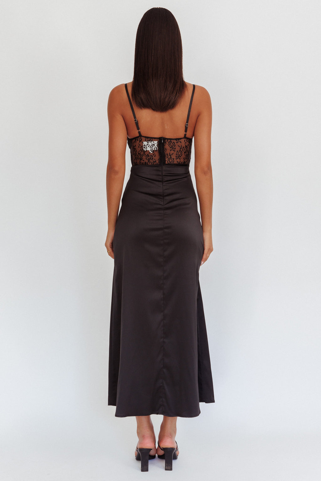 Wyatt Lace Twish Bust Maxi Dress Black by Selfie Leslie Australia